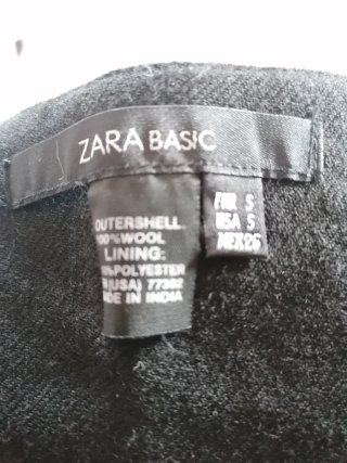 Falda Zara Negra Talla S Flores Bordadas