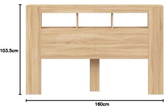 Cabecero Cama 160cm con LED RGB y Estantes