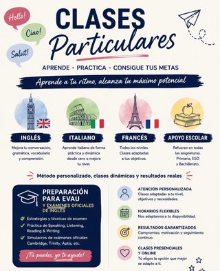 Clases particulares de idiomas y apoyo
