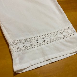 Moda Sorella XXXL Pantaloni Capri Ricamato Bianco