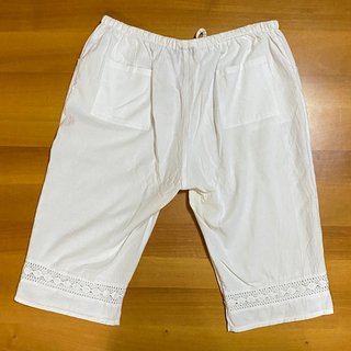 Moda Sorella XXXL Pantaloni Capri Ricamato Bianco