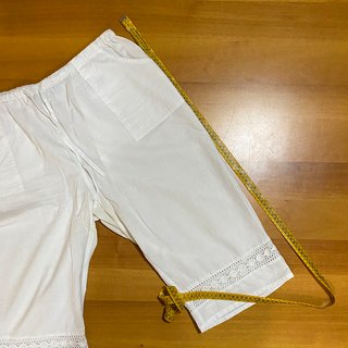 Moda Sorella XXXL Pantaloni Capri Ricamato Bianco