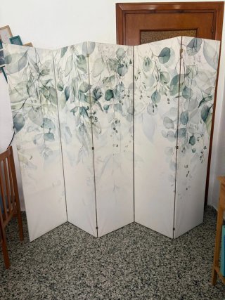 Biombo decorativo hojas verdes
