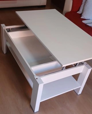 Mesa de centro elevable blanca
