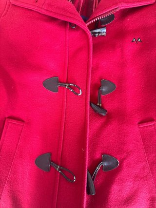 Abrigo Thomas Burberry Rojo Lana Talla M