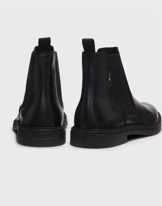 Botines Chelsea Piel Negra Punta