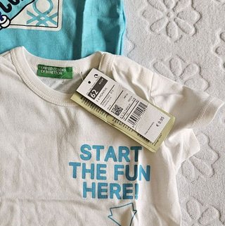 Set Chicco e Benetton magliette e pantaloni.