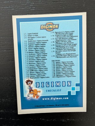 Lotto 15 carte Digimon Bandai 2000