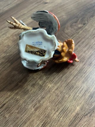 Gallo de pelea de porcelana decorativo
