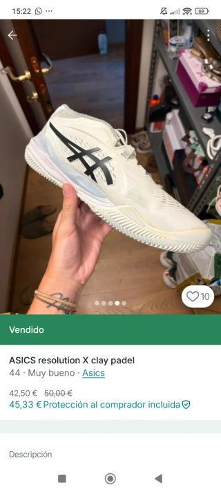 Zapatillas Asics tenis tierra batida 44