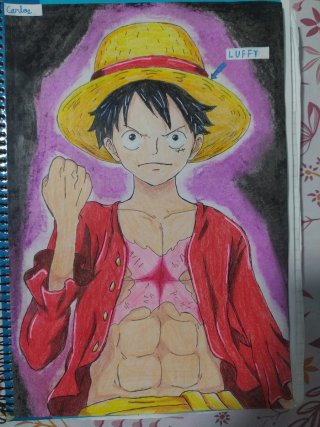 Dibujo hecho a mano de Luffy