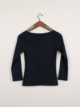 Camiseta Zara manga 3/4 negra talla L algodón