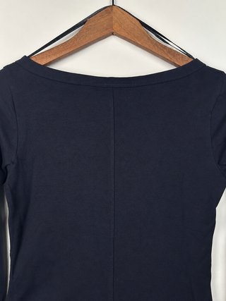 Camiseta Zara manga 3/4 negra talla L algodón