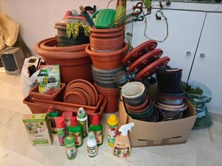 Macetas de plástico+  con ruedas