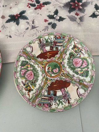 3 Platos Porcelana Antiguos Chinos Macao