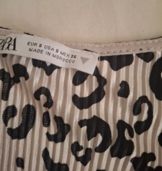 Blusa Zara Estampada Leopardo Manga Larga