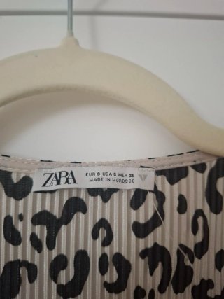 Blusa Zara Estampada Leopardo Manga Larga