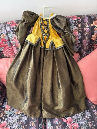 Traje medieval para niña 5-8 años con diadema