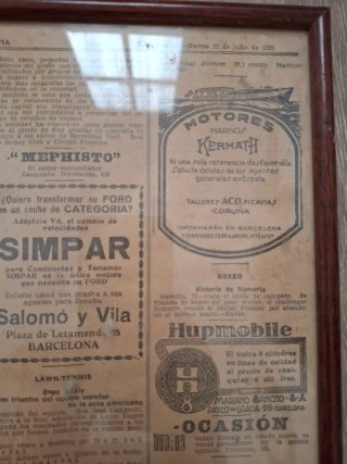 Anuncio de coche clásico periòdico 1925.
