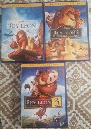 Lote 3 Películas El Rey León DVD