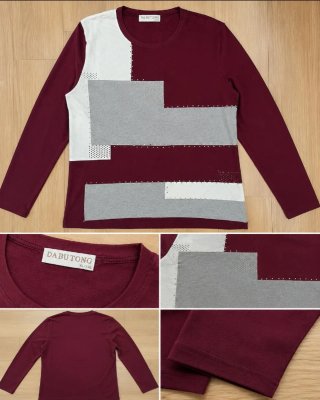 Jersey granate con detalles grises XL