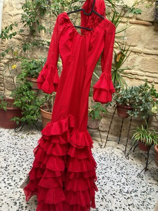 Traje Flamenca Micaela Villa Rojo