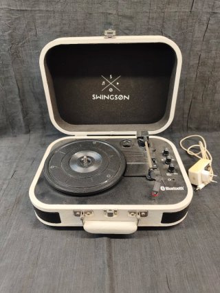 Tocadiscos SWINGSON Maleta Bluetooth Blanco/Negro