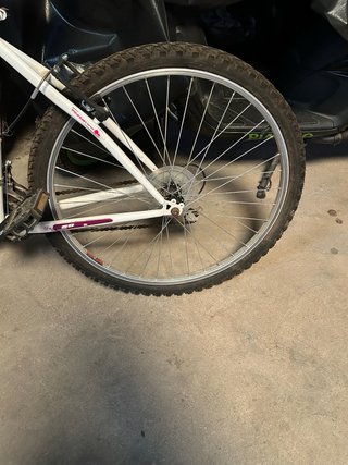 Bicicleta de adulto morada y blanca