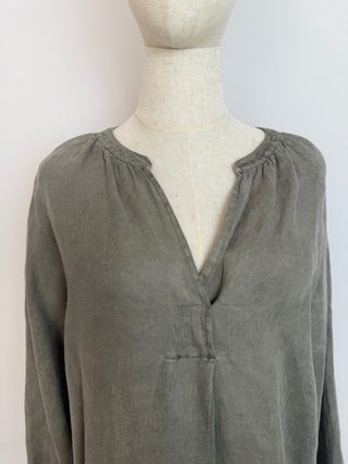Blusa Ecoalf Lino Talla S Verde Oliva
