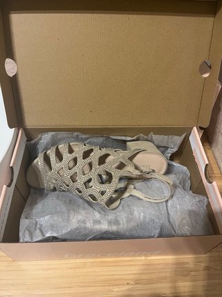 Sandalias de fiesta beige y plateadas