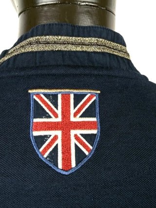 La Martina Maglia Polo Donna Blu Ricamata Taglia S