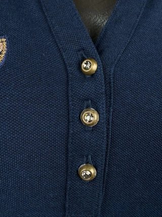 La Martina Maglia Polo Donna Blu Ricamata Taglia S