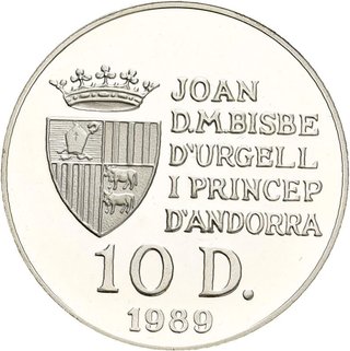 Andorra 1990 10 Diners 2 monedas. Campeo. Futbol