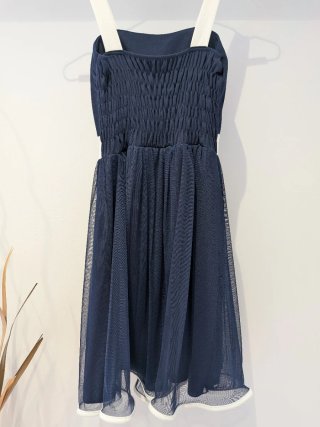 Vestido fiesta azul y blanco