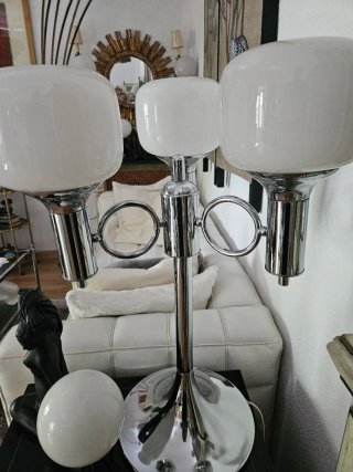Lámpara de sobremesa Estiluz Vintage Plata y Crist