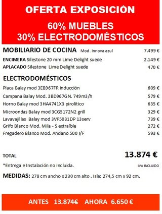 COCINA CON ISLA  azul