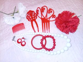 Accesorios Flamenca Rojos y Blancos