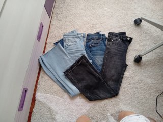 Set 3 Pantalones Stradivarius Gris y azules