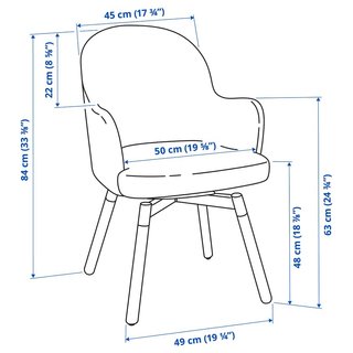 Butaca giratoria IKEA JANOLOF tela madera