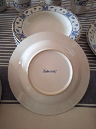 Vajilla Porcelana 6 Comensales Azul/Blanco