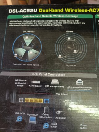 ASUS DSL-AC52U Modem Router Inalámbrico