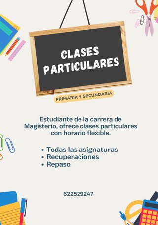 Clases particulares a alumnos primaria/secundaria