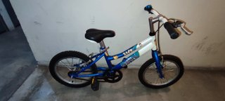 Bicicleta Infantil Trotter 16" Blanca y Azul
