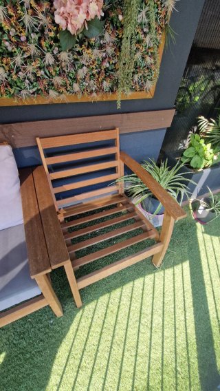 Conjunto estructuras de madera sofa + 2 sillones