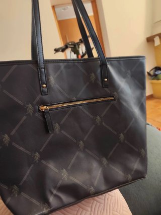 Bolso U.S. Polo Assn. Azul con Detalles Dorados