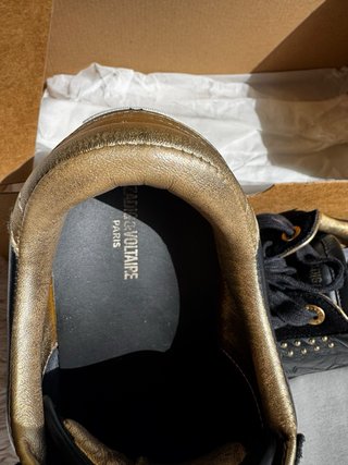 Zadig & Voltaire Zapatillas Piel T.39 Negro/Oro