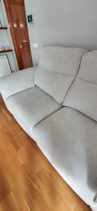 Sofá 2-3 plazas tela beige/gris