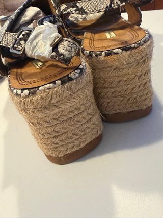 Sandalias cuña esparto serpiente nuevas
