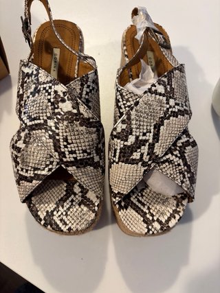 Sandalias cuña esparto serpiente nuevas