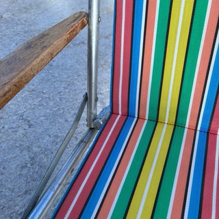 Sedia per bambini vintage a righe multicolor